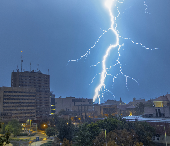 lightening in the sky